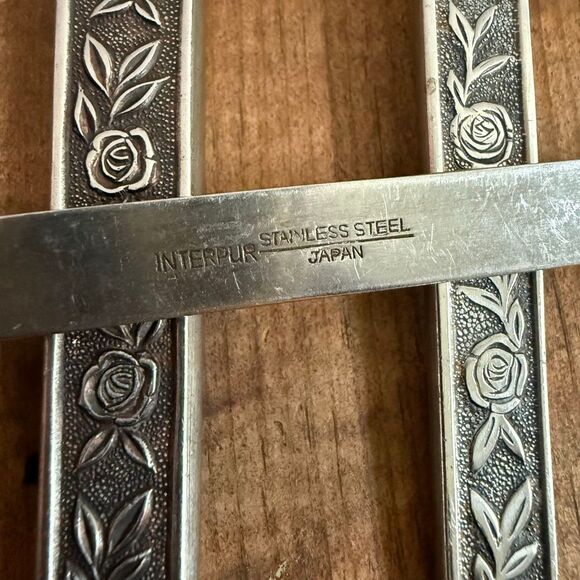 Vintage 5pc Interpur Mexicali Rose Stainless Steel Japan Teaspoon Dinner Spoon S - Picture 5 of 5